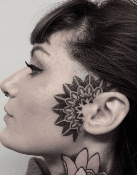 mandala sideburns tattoos