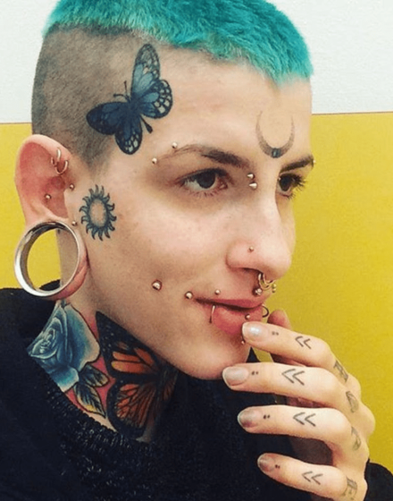 Butterfly Sideburns Tattoos