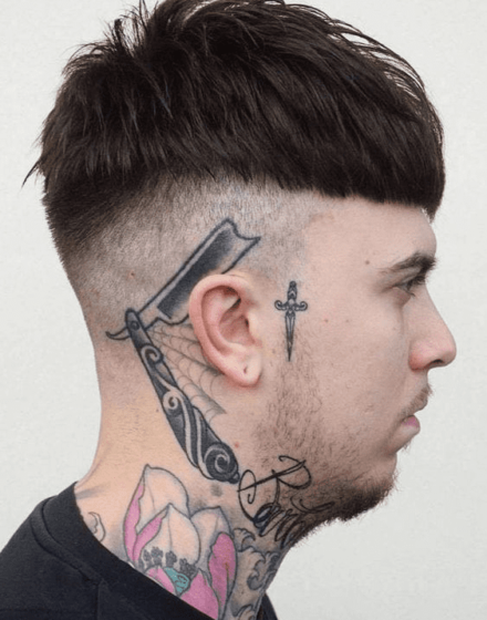 knife sideburns tattoos