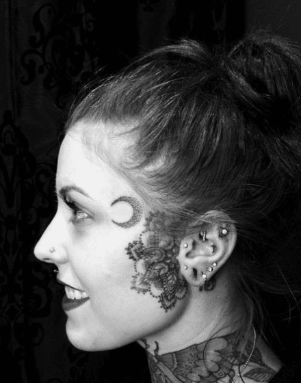 mandala sideburns tattoos
