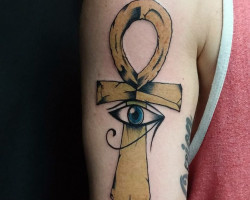 Ankh cross tattoo