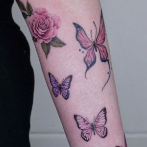 colored butterfly tattoos
