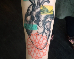 Anatomical heart tattoo