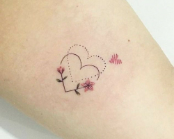 Simple outline heart tattoo designs