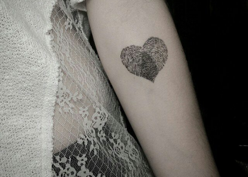Fingerprint heart tattoos