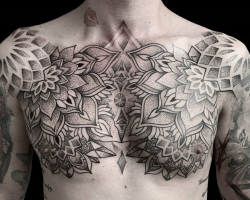 The mandala breast tattoo