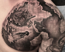 A tattoo with a ship