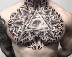 The mandala breast tattoo