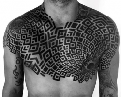 The mandala breast tattoo