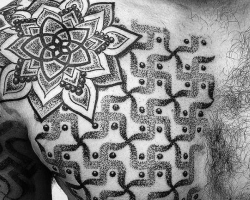The mandala breast tattoo