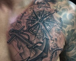 A tattoo with a ship