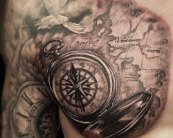 A tattoo with a ship