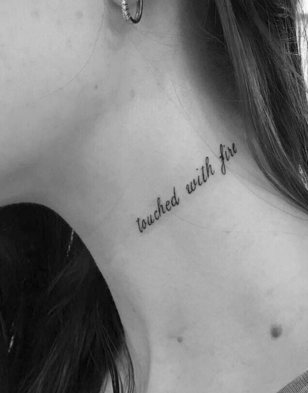 throat female neck tattoo