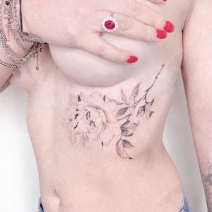 Thin flowers tattoo