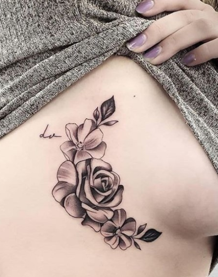 tattoo_on_ribs tattoo flowers