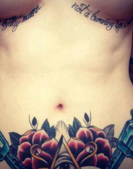tattoo_on_stomach colored tattoos