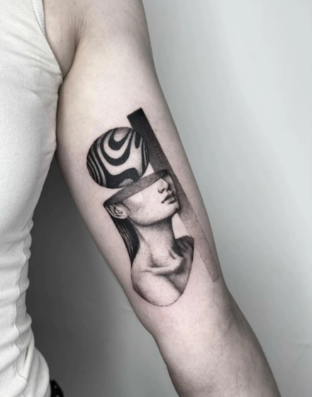 Girl with circle tattoo