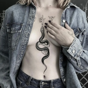 Huge snake tattoo