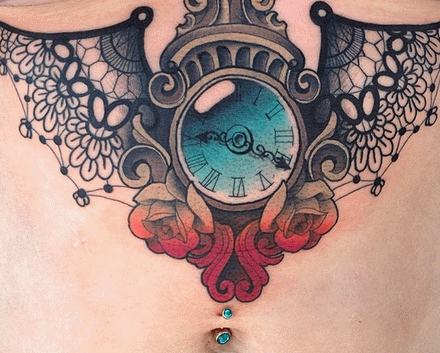 tattoo_on_stomach colored tattoos