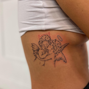 Angel and demon tattoo