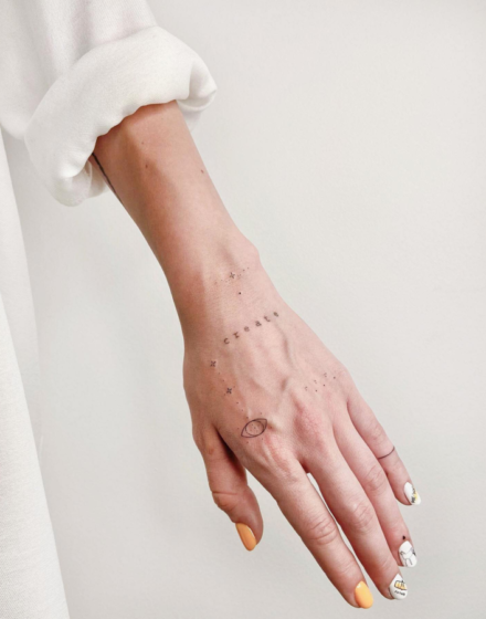 Quote tattoo on the hand Quote tattoo