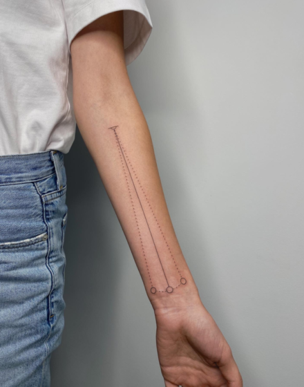Three lines tattoo