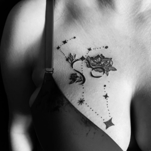 Flower geometric tattoo