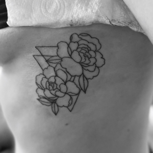 Big roses tattoo side boobs Big roses tattoo