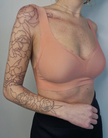 Thin flowers tattoo
