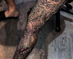 A Tattoo On The Leg