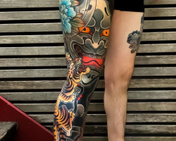 A Tattoo On The Leg