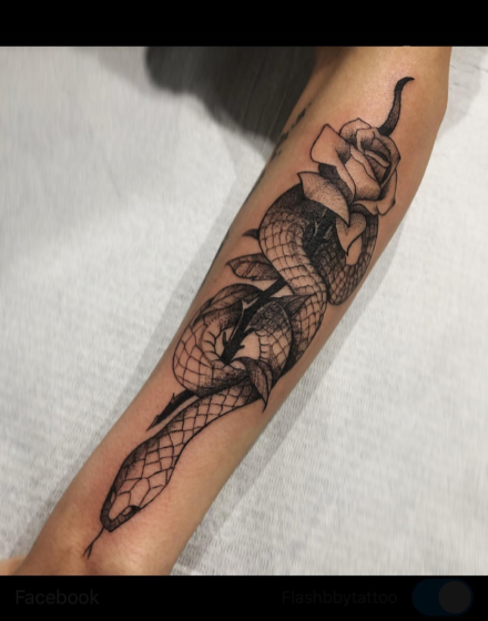 Snake & rose tattoo ideas