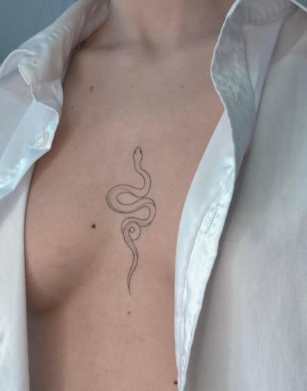 Single medium-sized snake tattoo ideas