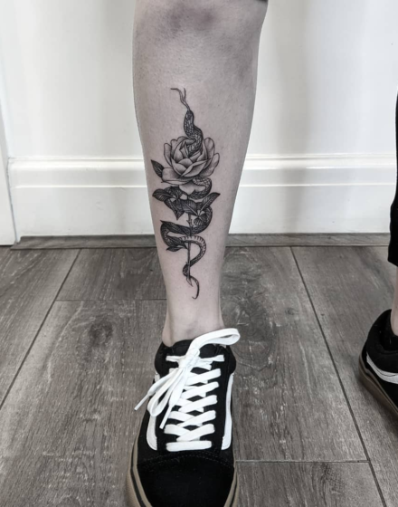 Snake & rose tattoo ideas