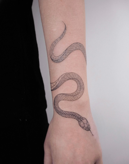 Single medium-sized snake tattoo ideas
