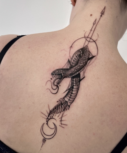 Compositions with snakes in tattoos