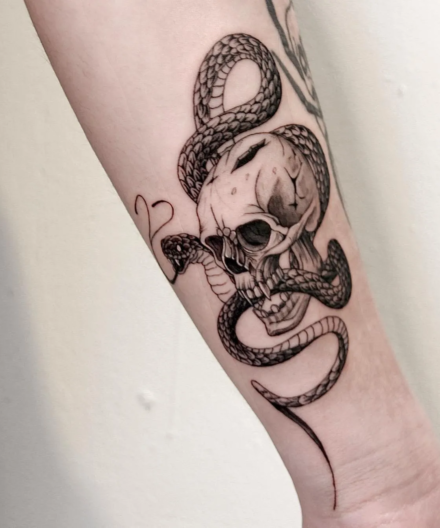 Compositions with snakes in tattoos