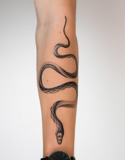 Single medium-sized snake tattoo ideas