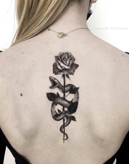 Snake & rose tattoo ideas