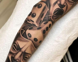 Masks and clowns in Chicano tattoos