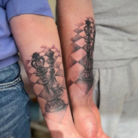 Unique matching couple tattoo ideas