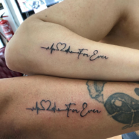 Quotes in matching couple tattoo ideas