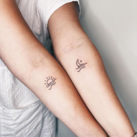 Small matching couple tattoo