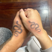 Animals in matching couple tattoo ideas