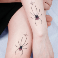 Animals in matching couple tattoo ideas