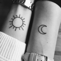 Small matching couple tattoo