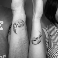 Unique matching couple tattoo ideas