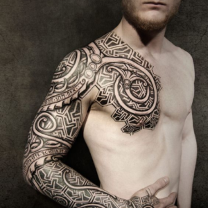 Viking tattoos on shoulder