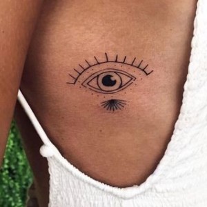 Evil eye design on the chest