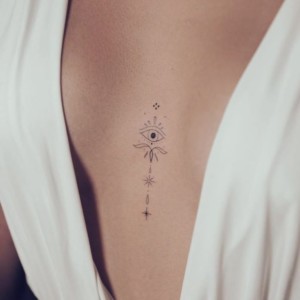 Evil eye design on the chest